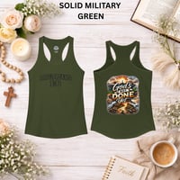 Image 4 of Philippians 1:6 T-Shirt— "God's Not Done Yet"- Women's Ideal Racerback Tank