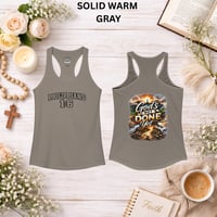 Image 6 of Philippians 1:6 T-Shirt— "God's Not Done Yet"- Women's Ideal Racerback Tank