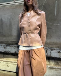 Image 1 of TIE WAIST LEATHER JACKET