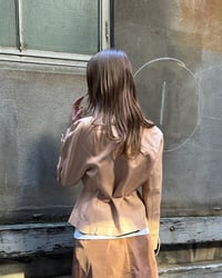 Image 3 of TIE WAIST LEATHER JACKET