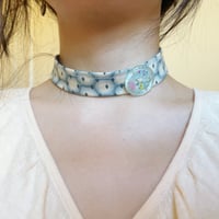 Image 1 of Vintage blue shiny button chocker