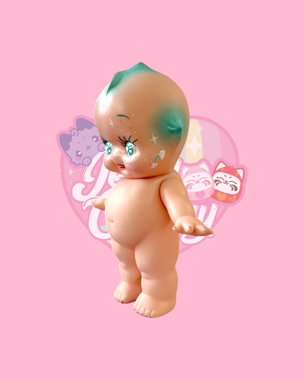 Image of Custom Kewpie Blue rainbow