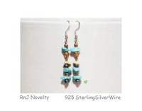Image 1 of RnJ_PearlsGems_Turquoise Earring 925 SilverWire