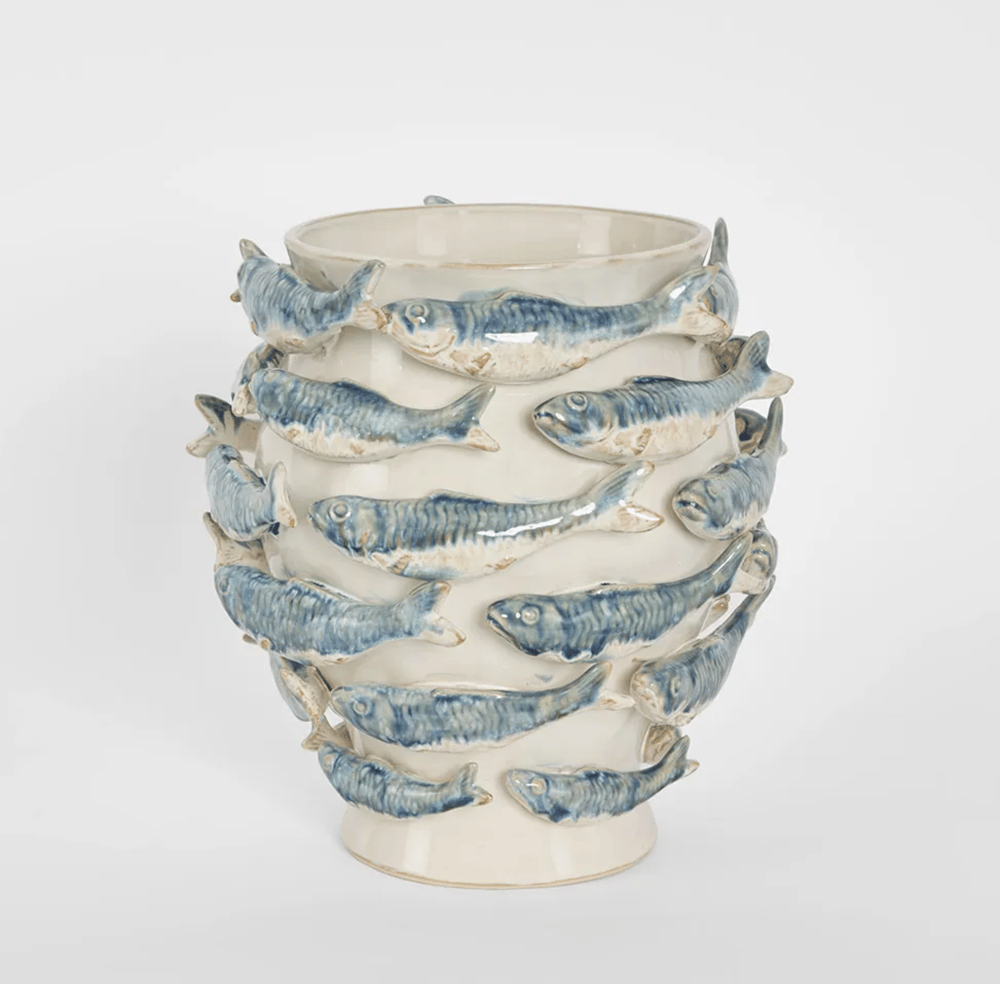 Image of Coastal Sardine Relief Vase