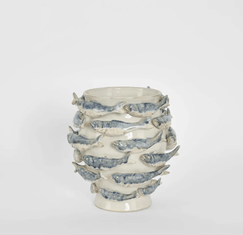 Image of Coastal Sardine Relief Vase