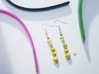 Image 2 of RnJ_PearlsGems_Yellow Earring 925 SilverWire