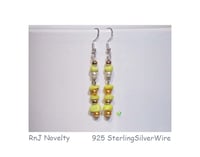Image 1 of RnJ_PearlsGems_Yellow Earring 925 SilverWire