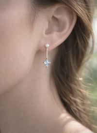Image 5 of Winter Forest Blue Topaz Bar Earring (single piece)