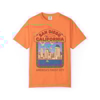 Image 1 of San Diego California Vintage Skyline T-Shirt — "America's Finest City" Beach Tee