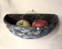 Image 7 of Organic Sculptural Wall Pocket | Handmade Textured Paper Mache Decor