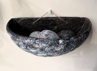 Image 10 of Organic Sculptural Wall Pocket | Handmade Textured Paper Mache Decor
