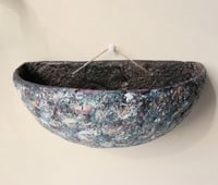 Image 1 of Organic Sculptural Wall Pocket | Handmade Textured Paper Mache Decor
