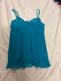 Image 2 of 00s blue fairy top with ruched bust and beading 