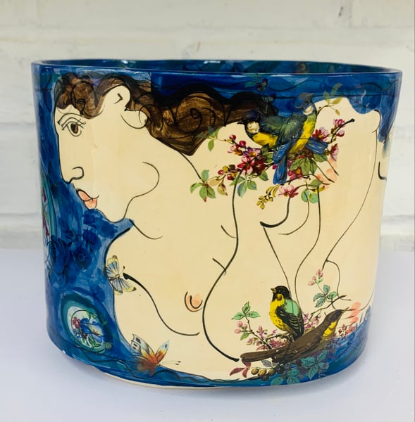 Image of Navy oval pot
