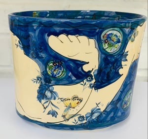 Image of Navy oval pot