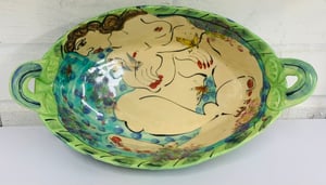 Image of Green dish with handles