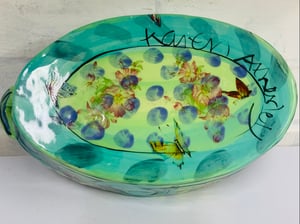 Image of Green dish with handles