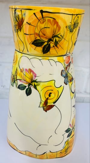 Image of Yellow and orange small vase
