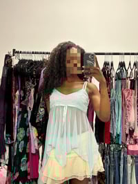 Image 5 of 00s baby blue hanky hem fairy cami with ribbon and sparkles