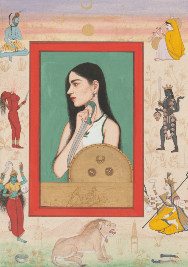 Image of Fine Art Print - A4 - The lady with a dagger and shield 2024