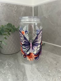 Purple Butterfly 16oz Acrylic Tumbler