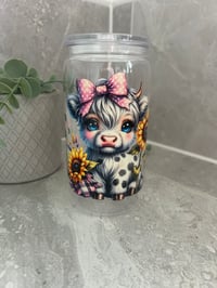 Cow with Sunflowers 16oz Acrylic Tumbler