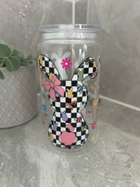 Image 1 of Checkered Bunny 16oz Acrylic Tumbler