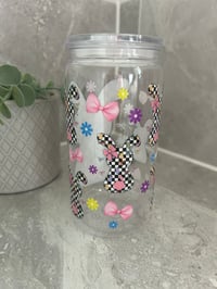 Image 2 of Checkered Bunny 16oz Acrylic Tumbler