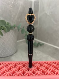 Fancy Black Heart Pen