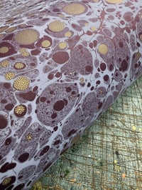 Image 5 of One of a kind hand marbled paper  'Maroon crackle spot' 