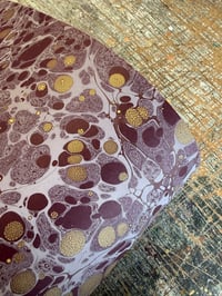 Image 1 of One of a kind hand marbled paper  'Maroon crackle spot' 