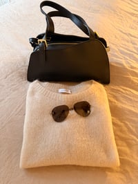 Image 2 of Structured Leather Shoulder Bag – Black