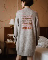 Image 1 of STATEMENT CARDIGAN  ⛧°IBIZA SCREENPRINT ⛧° OVERSIZED ⛧° UNISEX