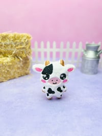 Image 2 of Chibi Dairy Cow Cute Bag Charm Plushie