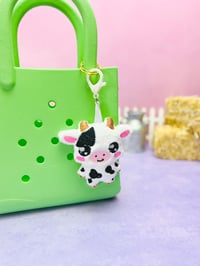 Image 3 of Chibi Dairy Cow Cute Bag Charm Plushie