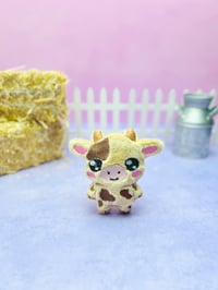 Image 2 of Chibi Chocolate Milk Cow Cute Bag Charm Plushie