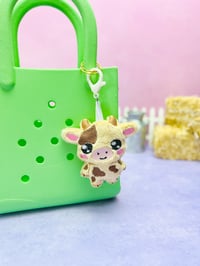Image 3 of Chibi Chocolate Milk Cow Cute Bag Charm Plushie