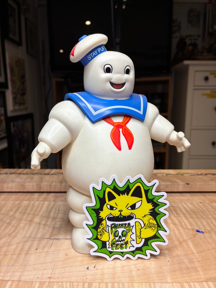 Image de " Coffee Cat " Pouzza Sticker / Collant