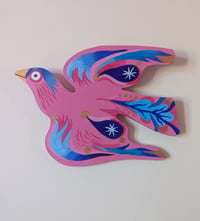 Image 1 of Wooden flying bird ~ Pink
