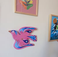 Image 2 of Wooden flying bird ~ Pink
