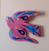 Image 3 of Wooden flying bird ~ Pink