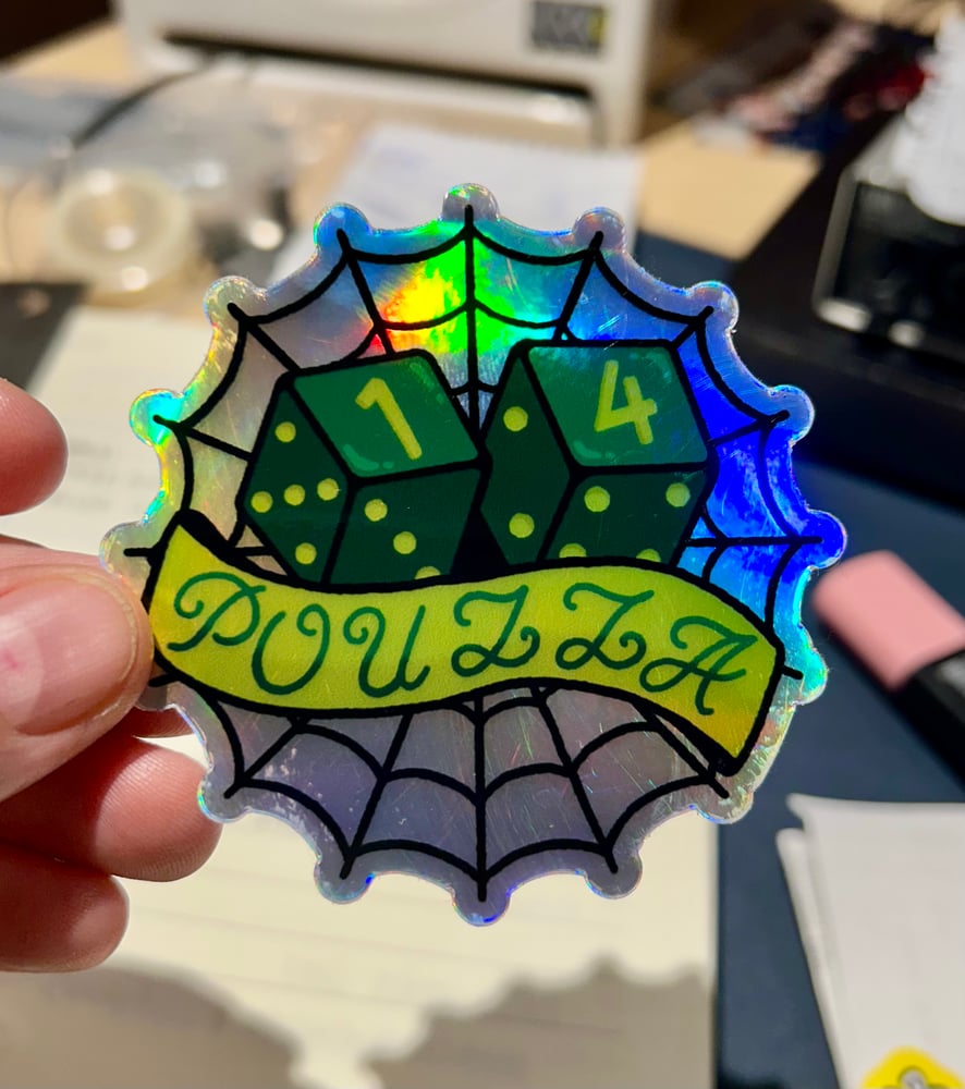 Image de " Dices " Pouzza holo sticker / collant