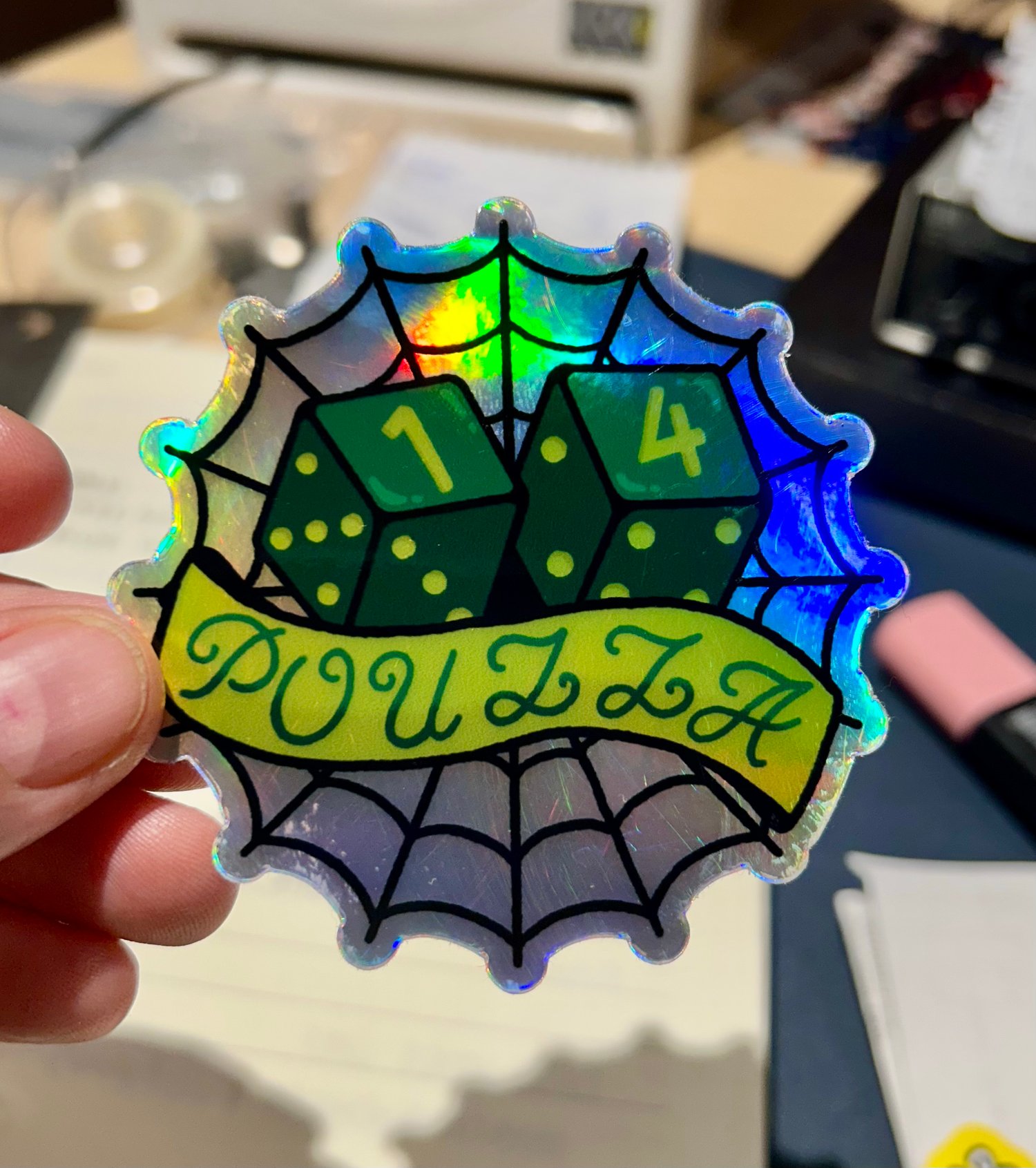 Image of " Dices " Pouzza holo sticker / collant