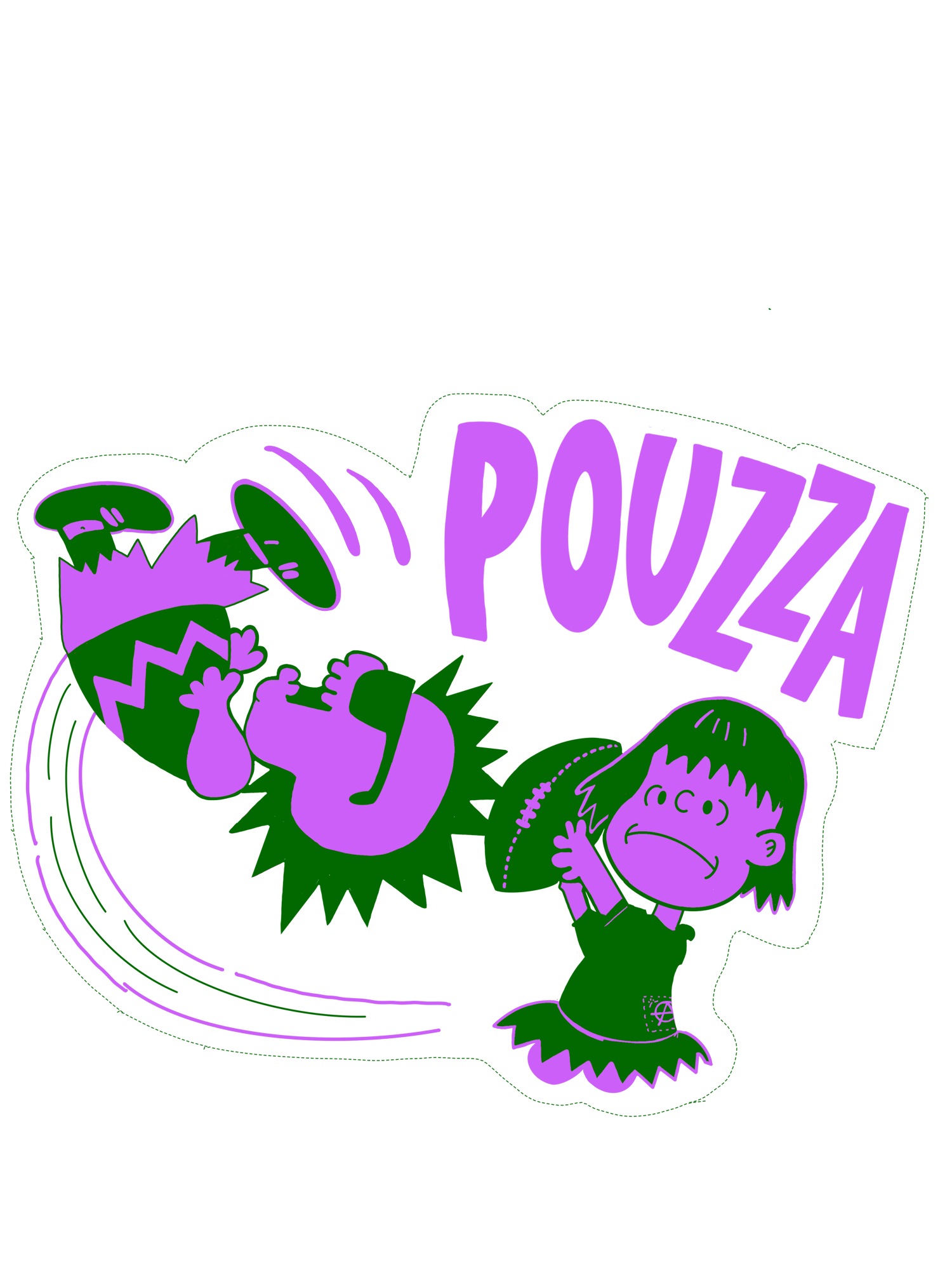 Image of " Charlie Brown qui glisse " Pouzza holo sticker / collant