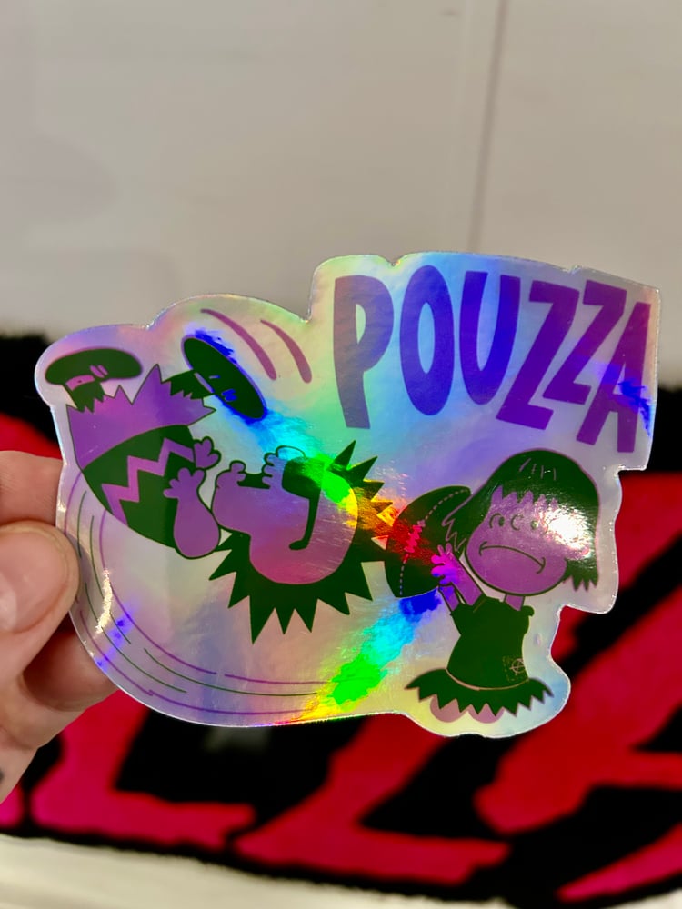 Image de " Charlie Brown qui glisse " Pouzza holo sticker / collant