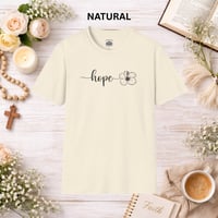 Image 11 of Hope Floral T‑Shirt — Minimal Script Flower Tee for Support & Awareness