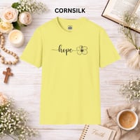 Image 12 of Hope Floral T‑Shirt — Minimal Script Flower Tee for Support & Awareness