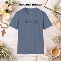 Image 16 of Hope Floral T‑Shirt — Minimal Script Flower Tee for Support & Awareness