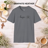Image 17 of Hope Floral T‑Shirt — Minimal Script Flower Tee for Support & Awareness