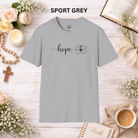 Image 18 of Hope Floral T‑Shirt — Minimal Script Flower Tee for Support & Awareness